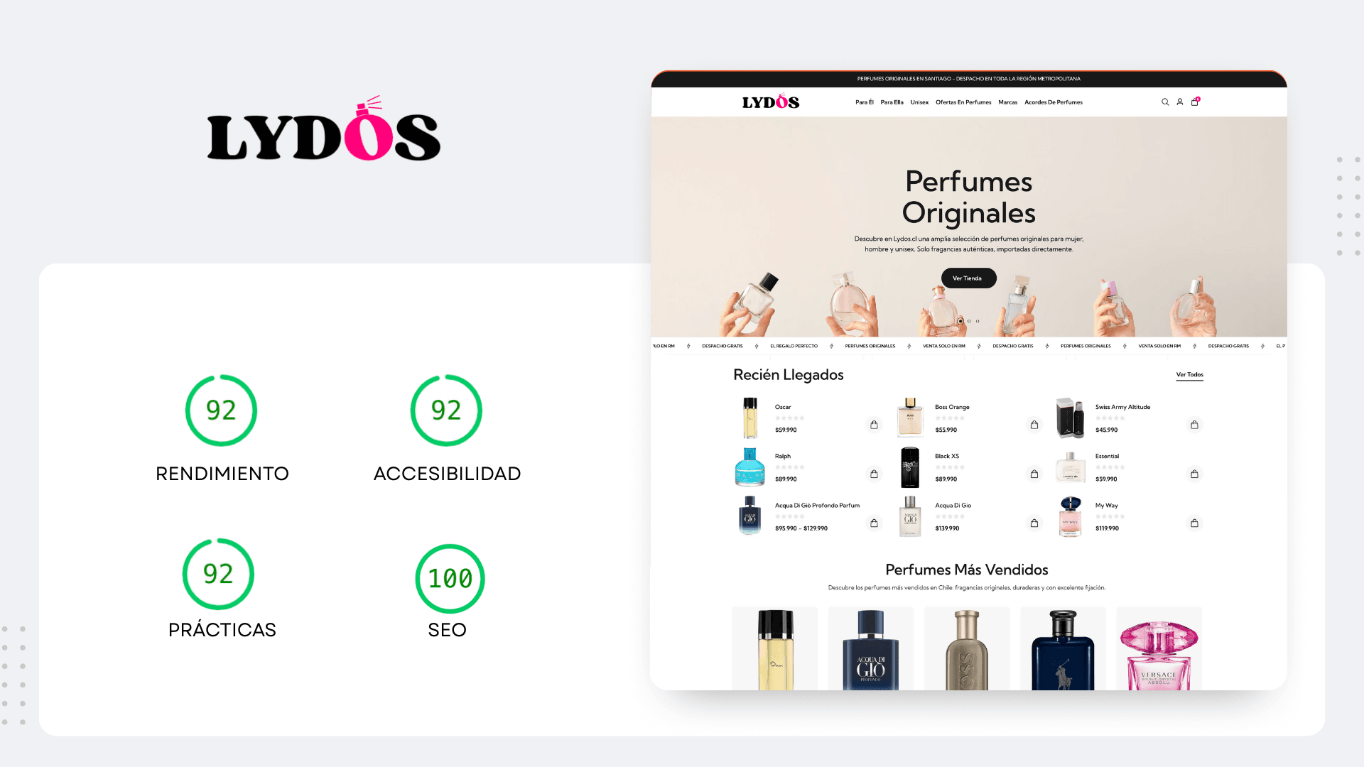 Caso de éxito SEO - Lydos Perfumería Online Chile